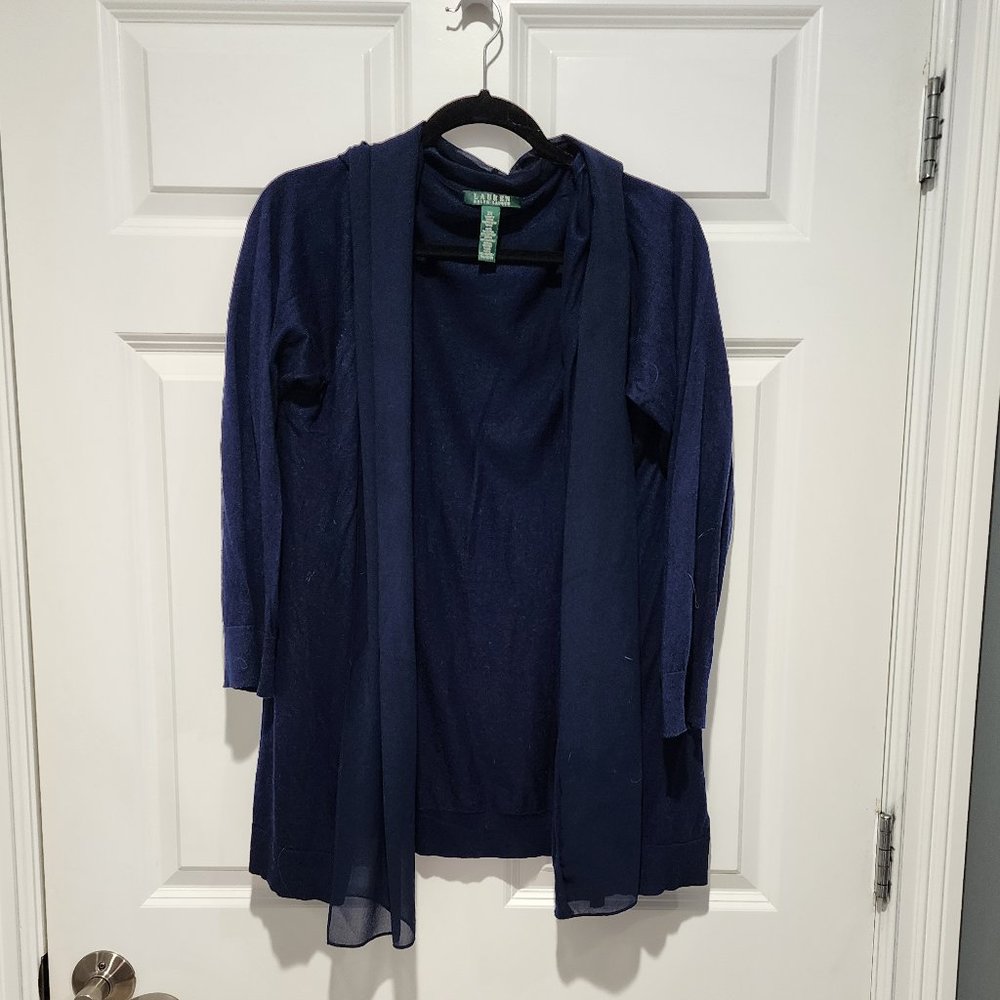 EUC Lauren (by Ralph Lauren) Navy Cardigan - Size 2X
